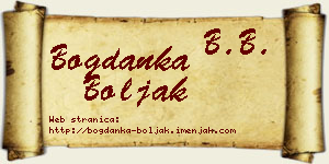 Bogdanka Boljak vizit kartica
